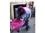 PINK CHICCO pushchair,  includes raincover and foot muff, ....